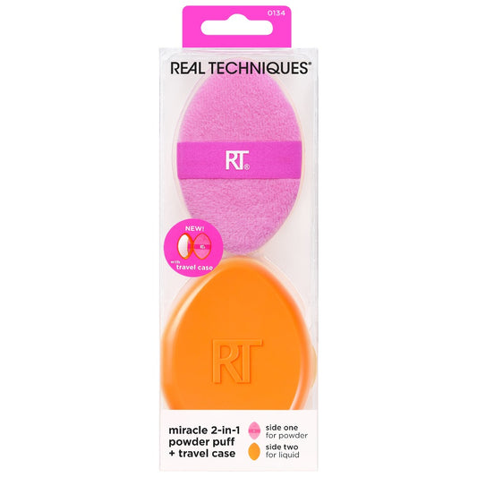 Real Techniques - Miracle 2-in-1 Powder Puff Sponge With Travel Case