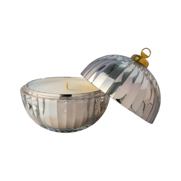 Christmas Bauble Candle - Silver: Christmas Day
