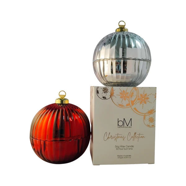 Christmas Bauble Candle - Silver: Christmas Day