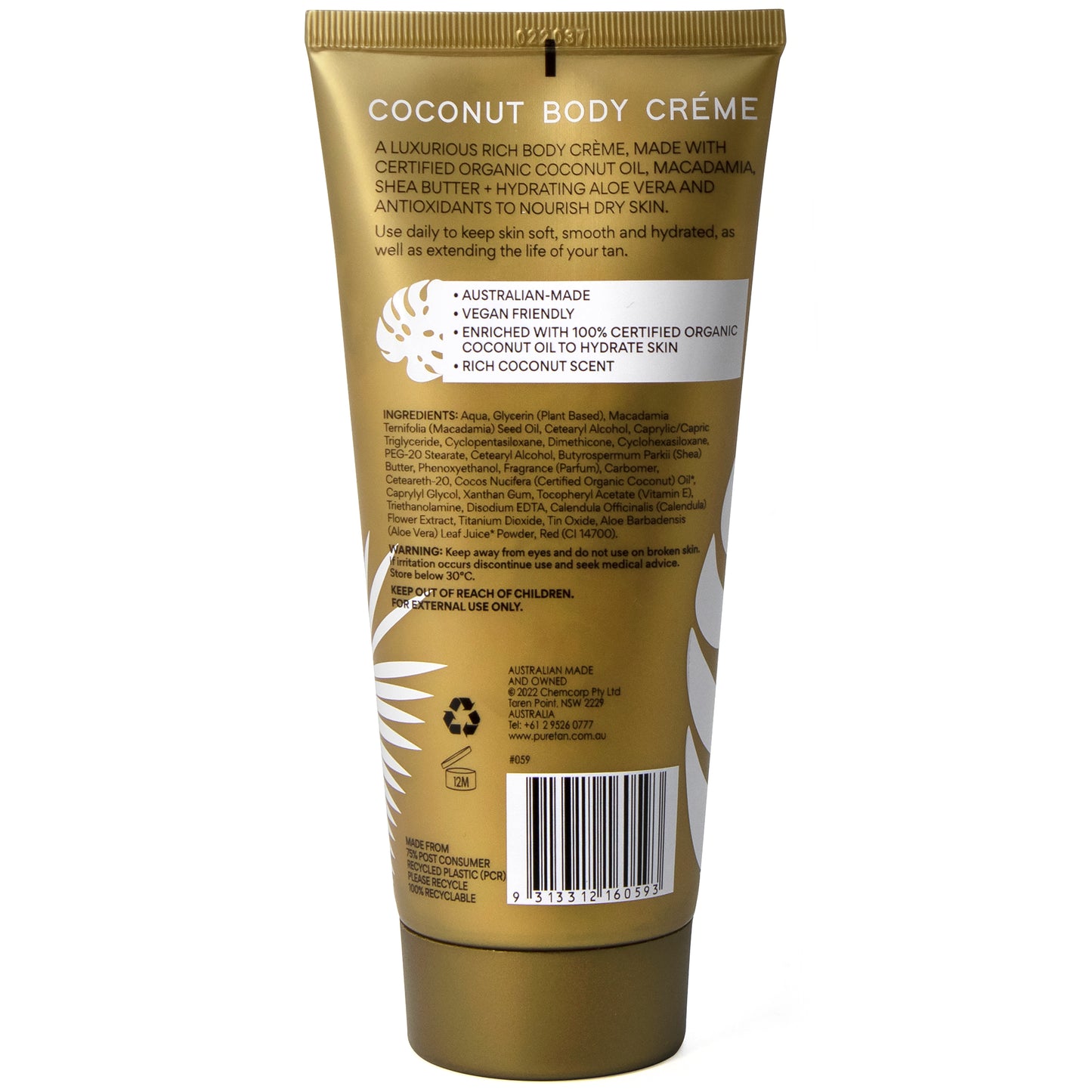 pureTAN: Coconut Body Crème 200ml